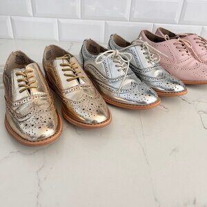 Bundle of 3 Oxford Shoes – Pink, Gold & Silver  - Size 6